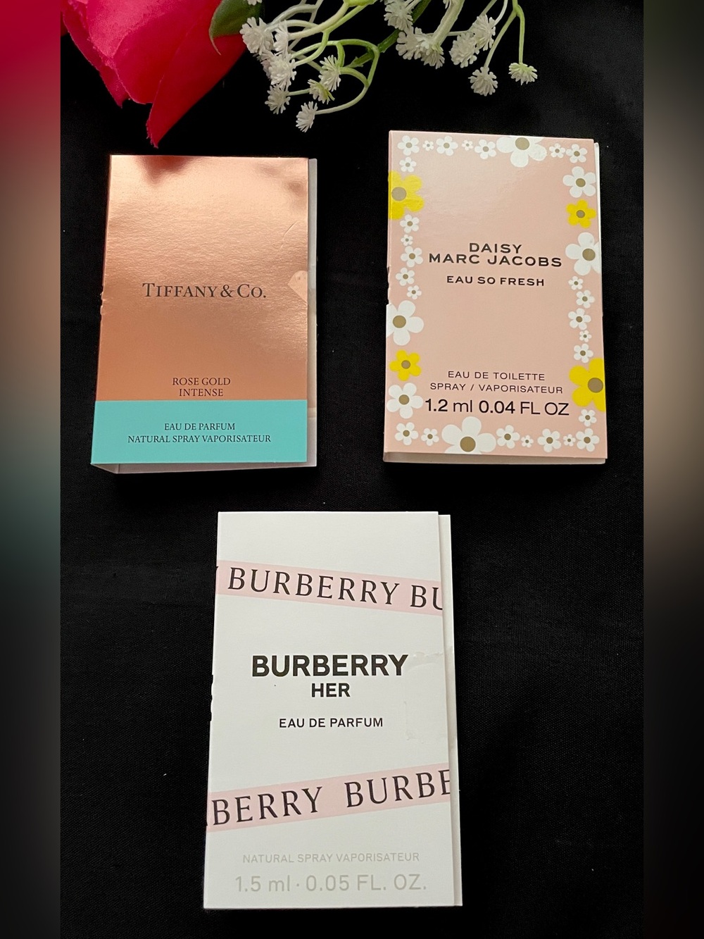 Mini Perfume Sample Vials Sets- Burberry, Daisy and Tiffany & Co.